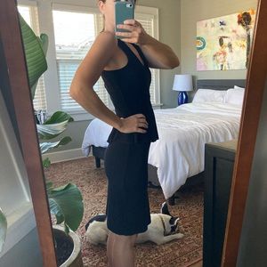 Ganni black peplum cocktail dress